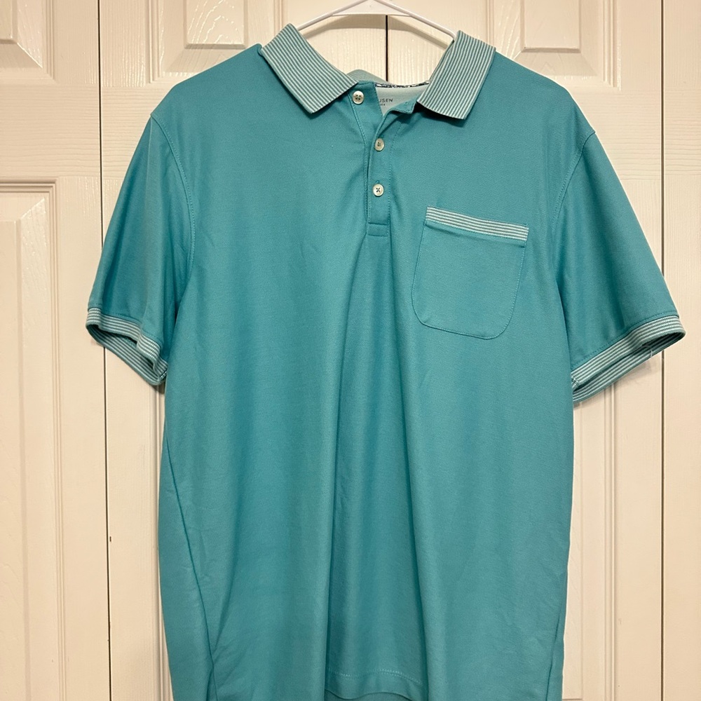 Van Heusen Blue Polo Shirt Classic Knit